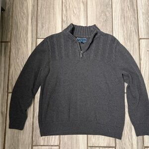 Karen Scott Woman’s Dark Gray Half-Zip Cable Knit Sweater Size XL